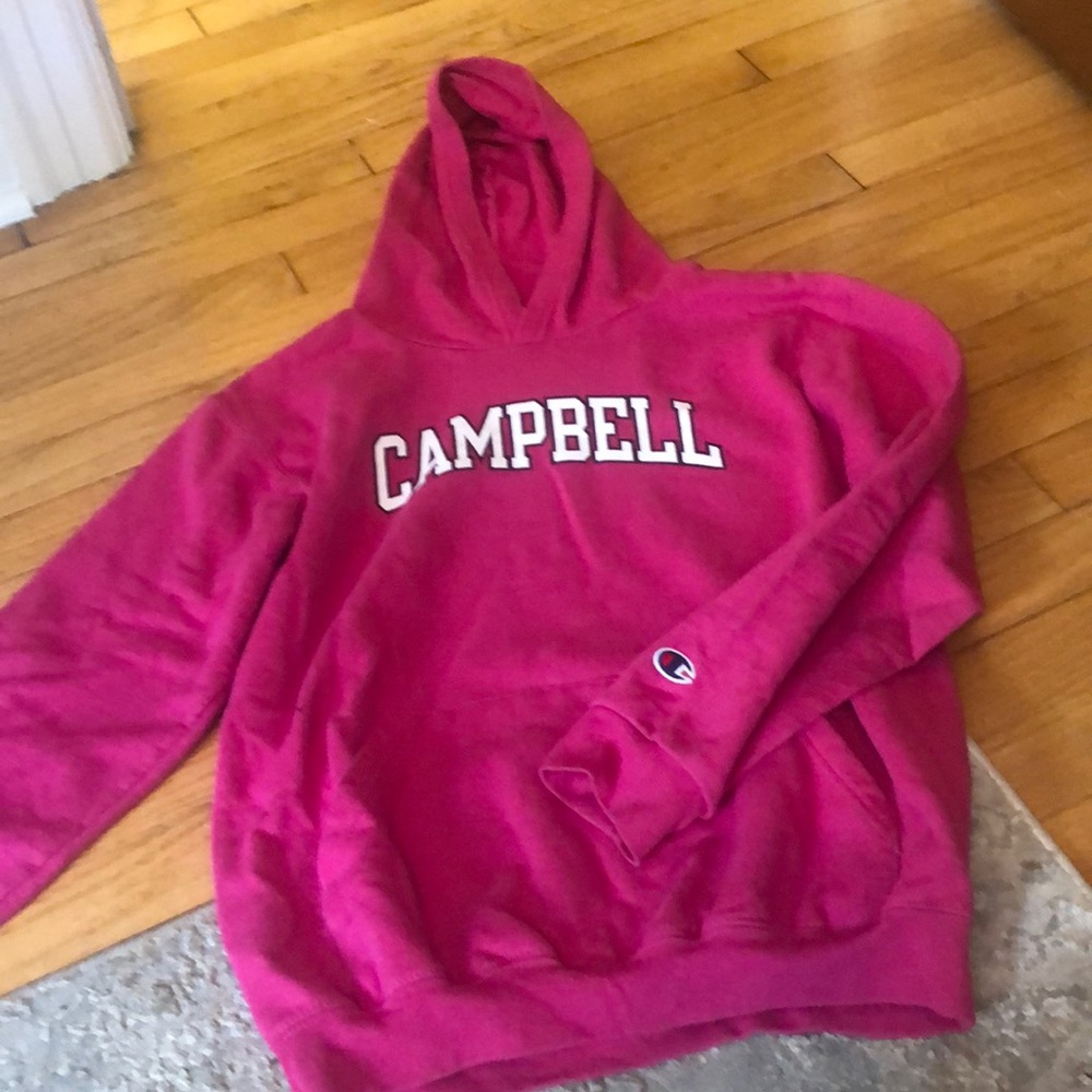 Champion pink Campbell university hoodie!